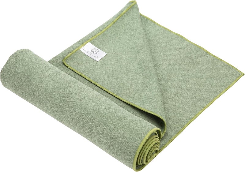 Evolution Earth Yoga Mat Towel - Double Sided Microfiber Yoga Towel - Sweat Absorbent Non Slip Hot Yoga Towel - Lightweight, Quick Drying Pilates and Bikram Sweat Towel - 73''L x 26''W, Sage - Image 1